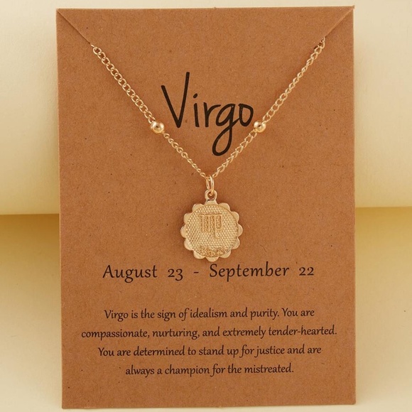 gold tone horoscope pendant boho necklace - Picture 8 of 14